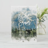 Bergen voor bomen Bruids douche uitnodiging (Staand voorkant)