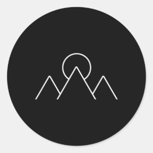Bergen Wandelkamp Minimalisme Geometrisch Ronde Sticker