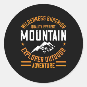 Bergen - Wilderness Explorer Outdoor Adventure Ronde Sticker