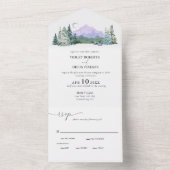 Bergen woestijn Rustic Wedding All In One Uitnodiging (Binnen)