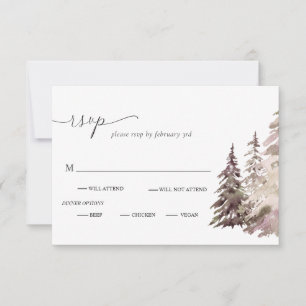 Bergen woestijn Rustic Wedding RSVP Kaart
