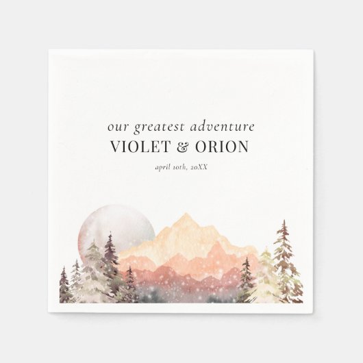 Bergen woestijn Rustic Wedding Servet (Voorkant)