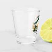 Bergen Zonsondergang Groen Aangepast Kamp Gezinsre Shot Glas (Links)