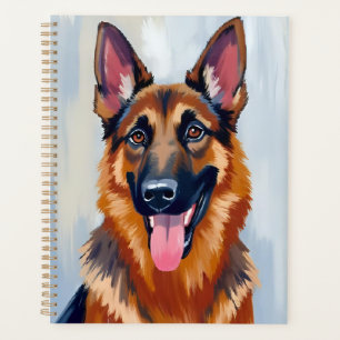 Berger Allemand Chien Aquarelle Animal de compag