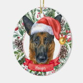 Berger Allemand Custom Chien Ornement de Noël (Gauche)