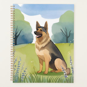 Berger Allemand Peinture Aquarelle de Chien