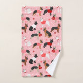 Berger allemand Valentine Motif (Serviette à main)