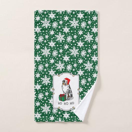 Berger australien de Noël (bleu merle tan/w 1) (Serviette à main)