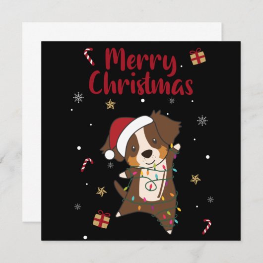Berger Australien Joyeux Noël Invitation d'hiver (Devant / Derrière)