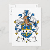 Berger Family Crest Briefkaart (Voorkant / Achterkant)