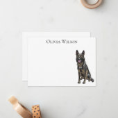 Berger noir allemand cartes pour notes personnalis (Devant/Arrière en situation)