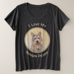 Berger Picard Painting - Cute Original Dog Art Grote Maat T-shirt