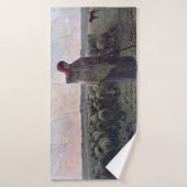 Bergère avec son troupeau, Jean-François Millet (Serviette de bain)