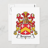 Bergeron Family Crest Briefkaart (Voorkant / Achterkant)