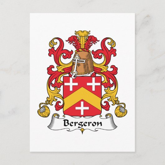 Bergeron Family Crest Briefkaart (Voorkant)