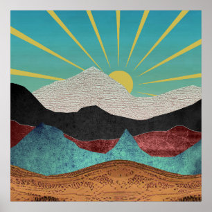 Bergfantasie Zonsopgang Poster
