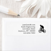 Bergfietsensilhouet - Kies achtergrondkleur Etiket (Insitu)