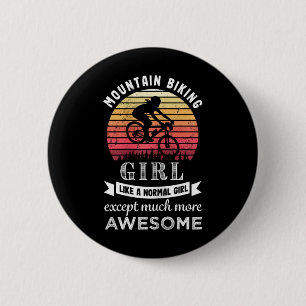 Bergfietsmeisje Funny Mtb-cadeau Ronde Button 5,7 Cm