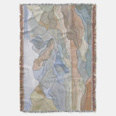 Berggebieden Waterverf Line Art Print Deken (Voorkant Verticaal)