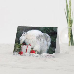 Berggeit met kerst - 5x7 Blank Kaart