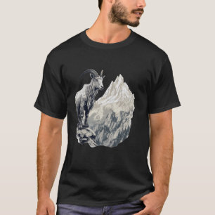 Berggeit met Schilderachtig Landschap  Mounta T-shirt