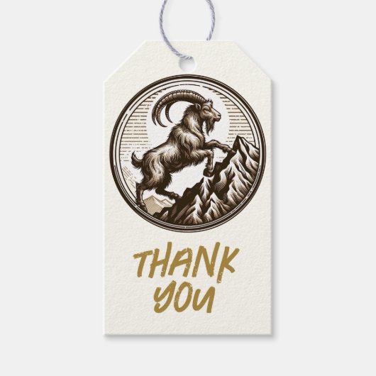 Berggeit Steenbok Verjaardag Zodiac Cadeaulabel (Voorkant)