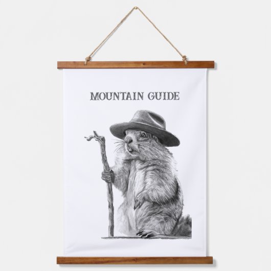 Berggids - grillig marmot ontwerp hangend wandkleed (Voorkant)