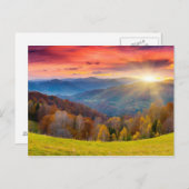 Bergherfstlandschap met bos briefkaart (Voorkant / Achterkant)