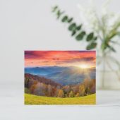 Bergherfstlandschap met bos briefkaart (Staand voorkant)