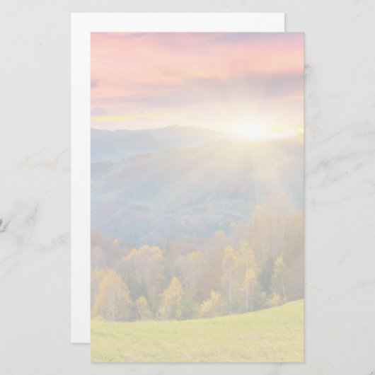 Bergherfstlandschap met bos briefpapier (Voorkant / Achterkant)