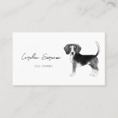 Berghondtekening in zwart-wit minimalistisch visitekaartje (Voorkant)