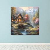 Berghut in de Bossen Canvas Afdruk (Insitu (Houten vloer))