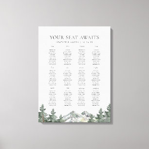 Berghuwelijk 12 Tafels Huwelijkszitplaats Grafiek Canvas Afdruk
