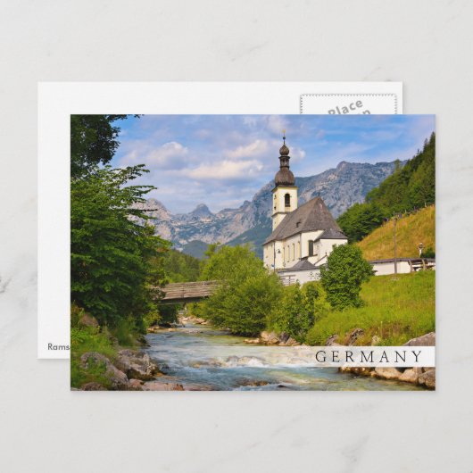 Bergkerk met stroomlandschap briefkaart (Voorkant / Achterkant)