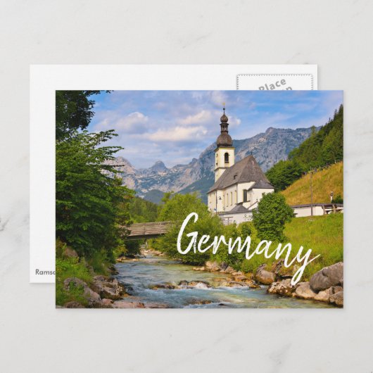 Bergkerk met stroomlandschap briefkaart (Voorkant / Achterkant)