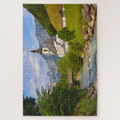 Bergkerk met stroomlandschap legpuzzel (Verticaal)