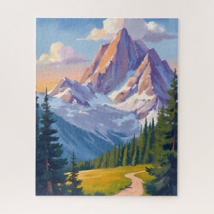 Bergketen Aquarel Natuur Schilderij Legpuzzel