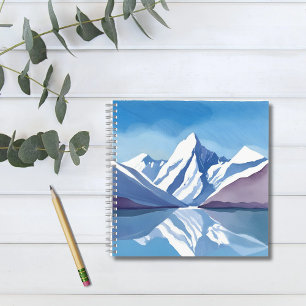 Bergketen Blauwe Aquarel Landschap Notitieboek