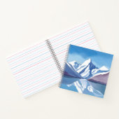 bergketen | Blauwe Waterverf landschap Notitieboek (Binnen)