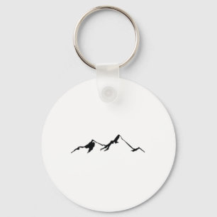 Bergketen Vintage Ontwerp Klimmen Wandelen Skiën Sleutelhanger