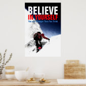 Bergklimmer Geloof in jezelf Poster (Keuken)