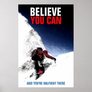 Bergklimmer gelooft dat je Motivatie kunt Poster
