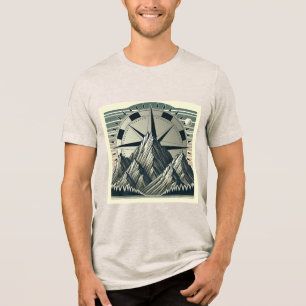 bergkompas avontuurlijke reiskunst Tri-Blend shirt