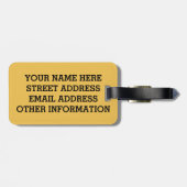 Bergkraan met zwarte hals bagagelabel (Achterkant horizontaal)