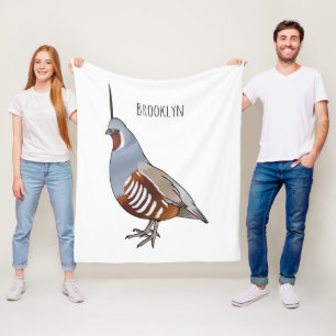 Bergkwartel vogel cartoon illustratie fleece deken