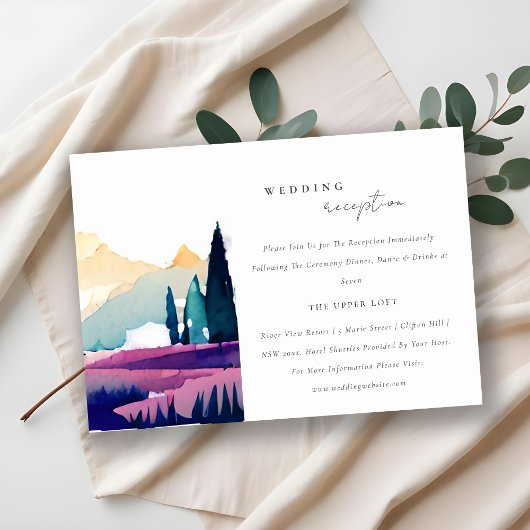 Bergland — Veldlandschap — Ontvangst van bruiloft Informatiekaartje