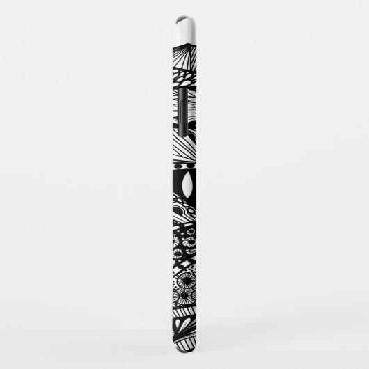 Berglandschap abstracte zwarte witte doedelkunst Case-Mate iPhone case (Achterkant/rechts)