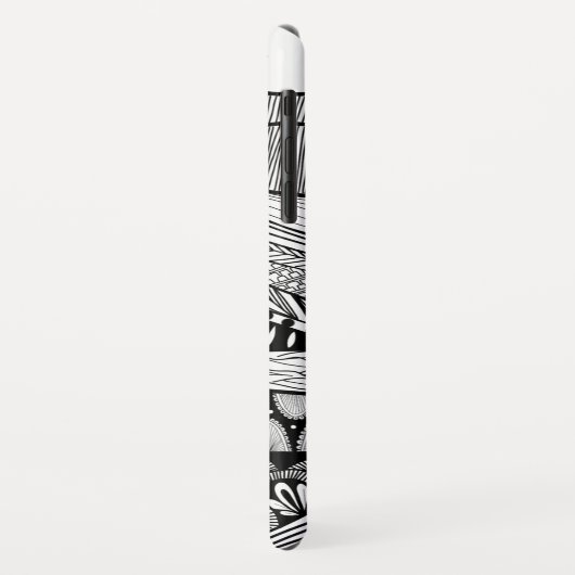 Berglandschap abstracte zwarte witte doedelkunst Case-Mate iPhone case (Achterkant/links)