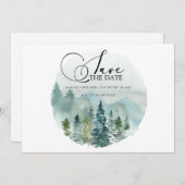 Berglandschap Aquarel Trouw Save the Date  (Voorkant / Achterkant)