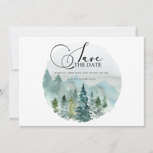 Berglandschap Aquarel Trouwen Save the Date 